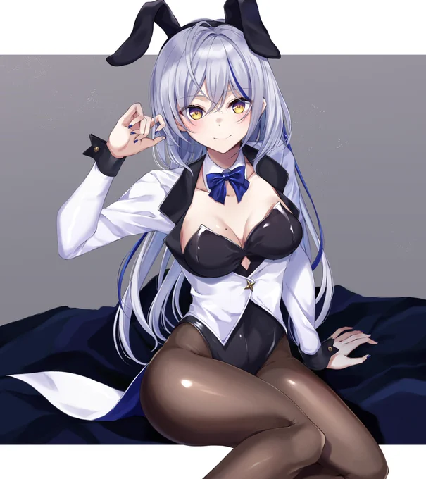 #バニーの日(遅刻)銀髪白黒バニーガールさん
#オリジナル 