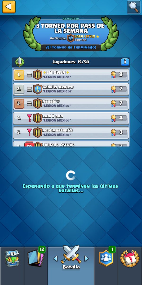 El torneo del día de hoy lo gana nuestro jugador <a href="/Owen21840284/">Owen</a>  muy bien jugado, excelente nivel LEGION MEXICO 😎😋
Que tengan buena noche. ✌️