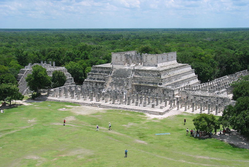 The next major ancient city we visited was Chichen Itza. It includes the famous pyramid El Castillo(also known as the Temple of Kulkulcan).At the right time of the year the sun causes a shadow to appear to "crawl" down the sides of the steps of the pyramid. We weren't there then.