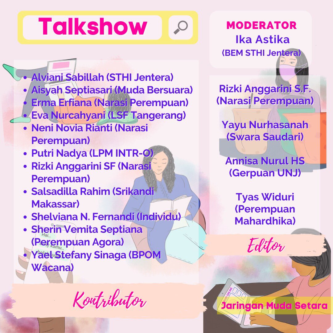 MudaSetara's tweet photo. Bagaimana sih perempuan muda menghadapi situasi #pandemi #covid19 ?
“Sehimpun Kisah Perempuan Muda Bertahan pada Masa Pandemi” akan diluncurkan pada Selasa, 25 Agustus 2020 pukul 19.30 WIB
#JaringanMudaSetara
#sehimpunkisahperempuanmuda
#mudasetara
#sahkanRUUPKS
#gerakperempuan https://t.co/I8jrfJ0WxD