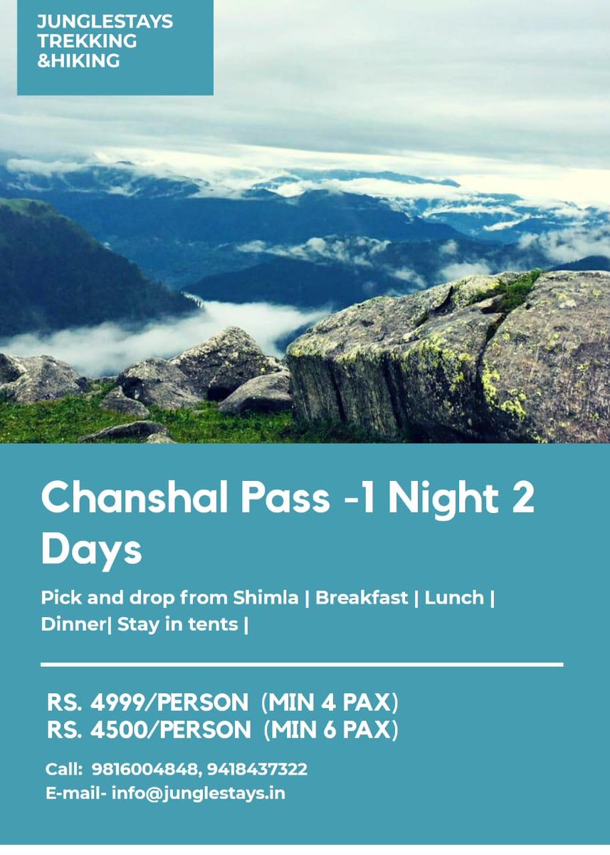 HimachalTaxi's tweet photo. #Trek in #Monsoon. #Chanshal Pass camping and trekking. Call now 98 1601 4848 for more details https://t.co/GdFRq7Mmoh