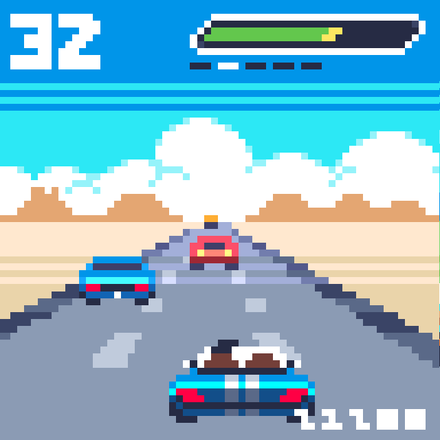 FusionScene's tweet photo. Wild Racer by @Denis_Grenier86 - an entry for the recent #LowResJam, made in 64x64 resolution.
#indiegames #gamedev #pixelart

Available on @itchio:https://t.co/E6yAJIpQNF https://t.co/YjQOHK2DK3