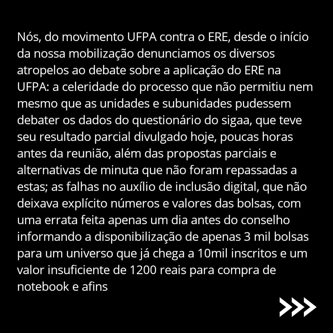 UFPAContraOERE's tweet photo. Nota do movimento UFPA contra o ERE sobre o CONSEPE de 14/08
Leia e assine o nosso manifesto em: https://t.co/XX6XrxPrlo + https://t.co/8W0Xj6B1TM