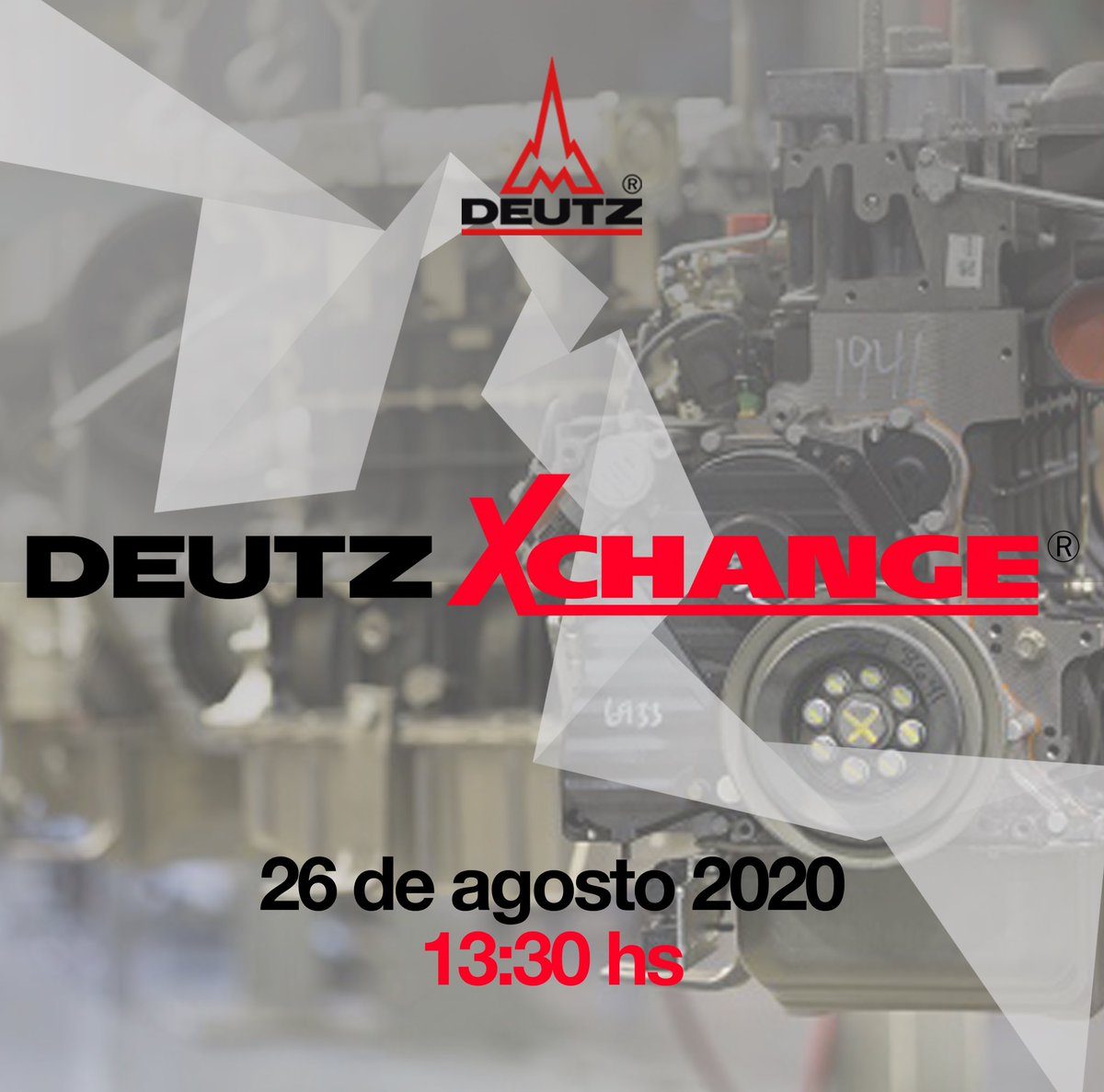 Deutz_arg's tweet photo. Vení a dar una vuelta de DEUTZ Exchange. Si sos distribuidor, cliente, amigo o seguidor, el miércoles 26 de agosto a las 13:30 en Facebook Live! Te esperamos!! https://t.co/eDr5KXDGnW