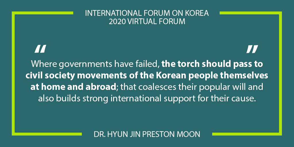 HyunJinPMoon's tweet photo. “Where governments have failed, the torch should pass to civil society movements of the Korean people themselves at home &amp; abroad; that coalesces their popular will &amp; also builds strong international support for their cause.” #KoreanDream #코리안드�� #광복절 #KoreanLiberationDay https://t.co/djsbuNPvnr