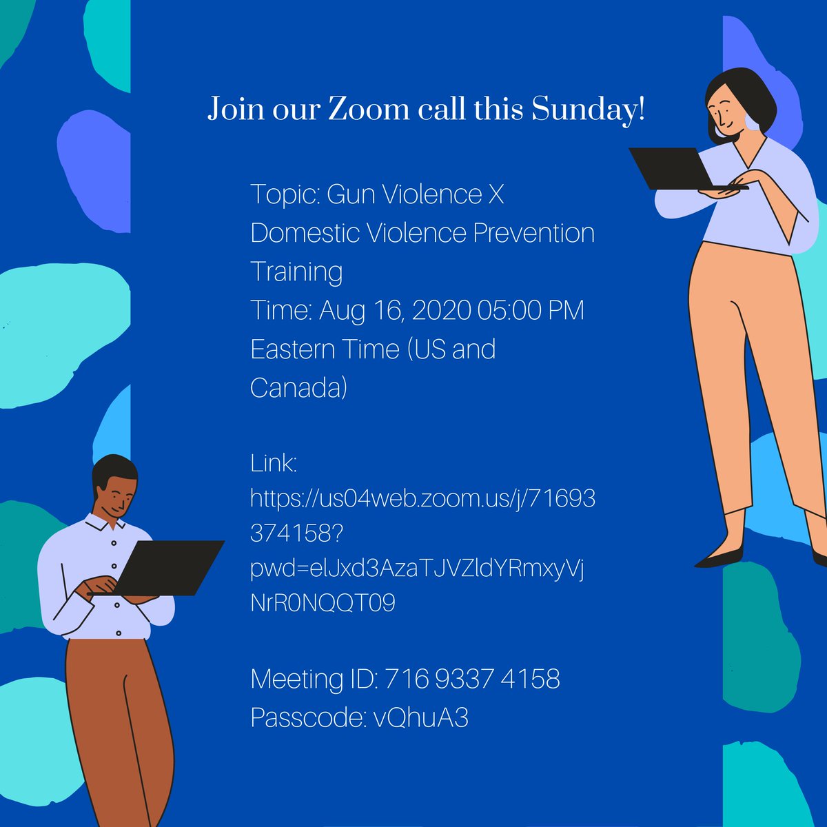 Join our Zoom training session this Sunday @ 5PM EST to learn about the intersection of domestic violence and gun violence prevention. <a href="/AMarch4OurLives/">March For Our Lives</a> we strive to understand the causes of gun violence in order to truly save lives. #intersectionality #MarchForOurLives #Zoom