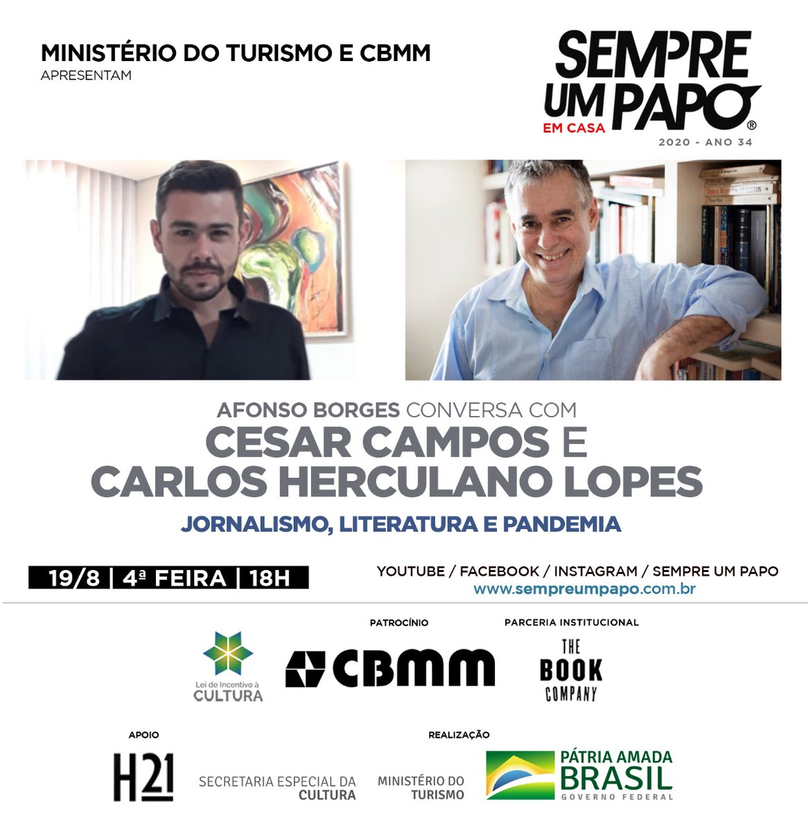 sempreumpapo's tweet photo. Programação da semana que vem: @albertovillas2 @ChicPaiva #CesarCampos #CarlosHerculanoLopes e @CARPINEJAR https://t.co/xDWub25c21