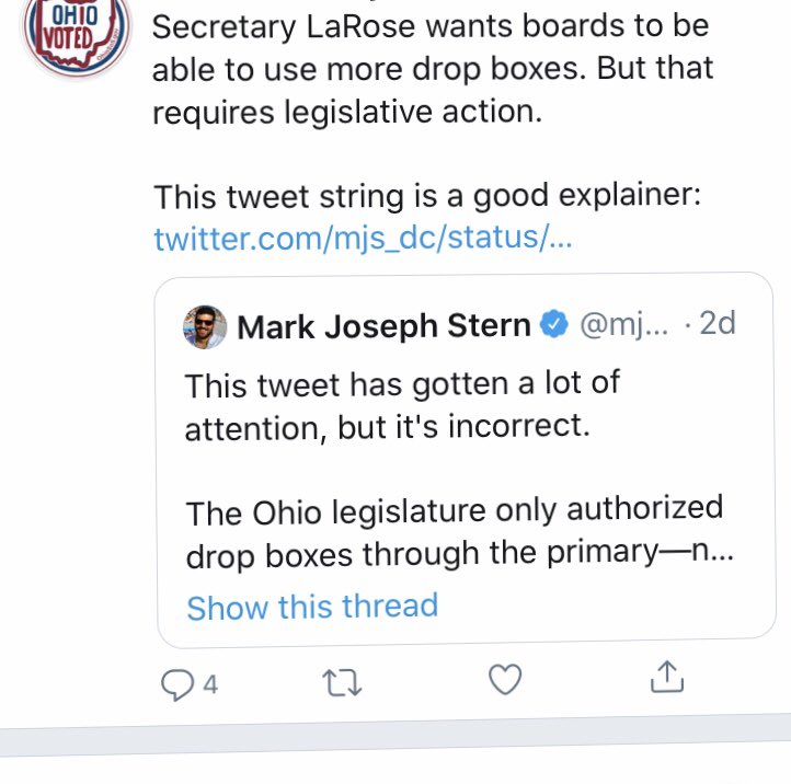 (This reminds me of the other day, where the only legal support they could point to for their decision was a series of misinformed tweets by an out of state journalist. (The first tweet alone misstated Ohio law) No, that is not a legal opinion either.)7/