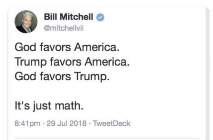 I don't care what anyone says, this might be the greatest thing that Bill Mitchell ever tweeted. #RIPBillMitchellsAccount  #ItsJustMath