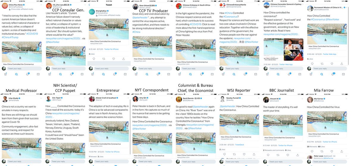 10/11 The article itself is a mostly-benign cure for insomnia. But the simple reason it’s been shared by hundreds of CCP bots and state media accounts is the title: “China controlled the virus.” Reinforcing that big lie, and giving polite society a reason to share it.