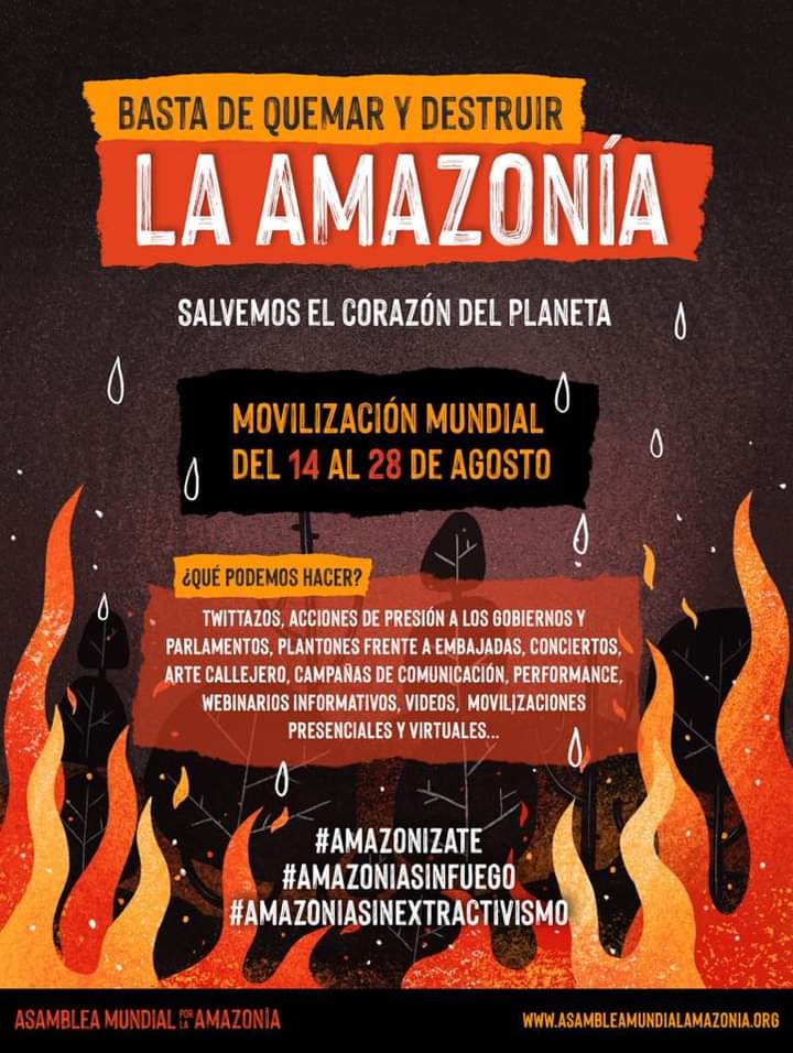 piatuaresiste's tweet photo. ((🆘)) Hoy, 14 de agosto, unámonos a esta acción global por la #Amazonia

#AsambleaMundialAmazonia #Amazonizate #AmazoniaSinFuego #AmazoniaSinExtractivismo #SOSAmazonia https://t.co/HtP9hrMcWe
