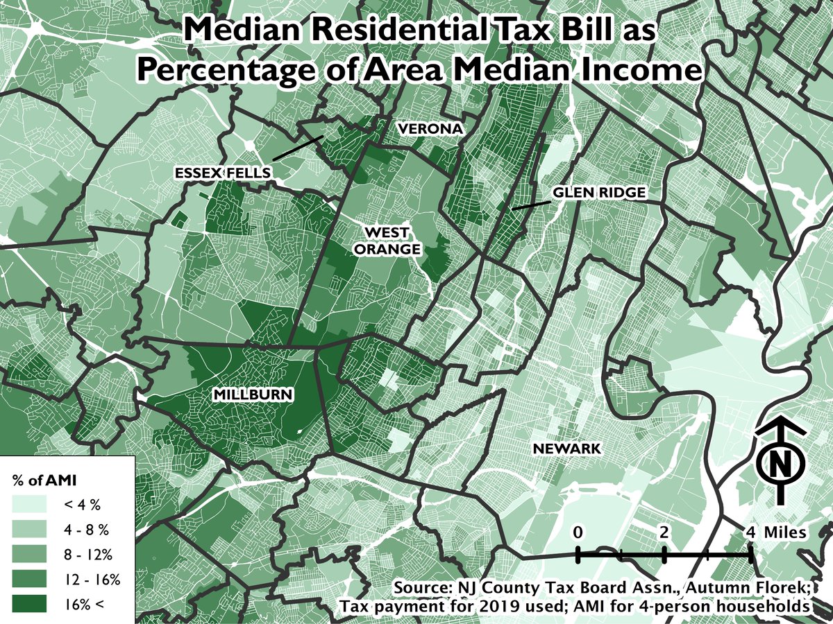 You can use assessment data to look at other subjects - not just valuation assessed. Property taxes, for instance. Here's a map of the median tax payment per block group as a percentage of the area median income.