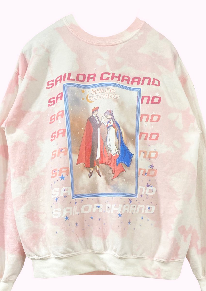masala_matters's tweet photo. Meet Sailor Chaand. 🌙 desi inspired sweatshirt now available in bubble gum marble on my site! https://t.co/nQR24DtHaN https://t.co/4TiYrRCFTZ