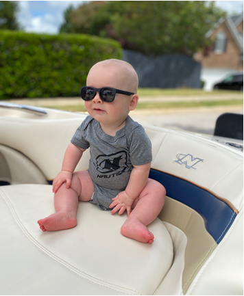 CandSMarine's tweet photo. The coolest dude around and his new skins 😍 #Nautique #CorrectCraft #BoatBabies #boatlife https://t.co/fsScH9EJU9