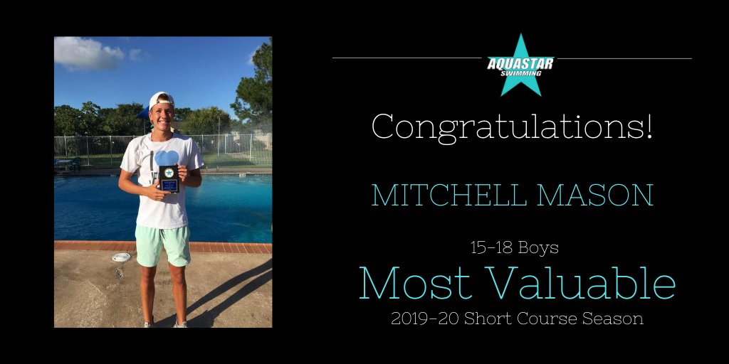 Mitchell qualified to swim 6 individual events at Sectionals in Feb. He qualified for 4 finals swimming a total of 4 personal best times and scoring 28 points for Aquastar! His top 10 finishes include:

5th - 100 Breast
6th - 200 Breast

Way to go Mitchell! #SwimWithTheBest