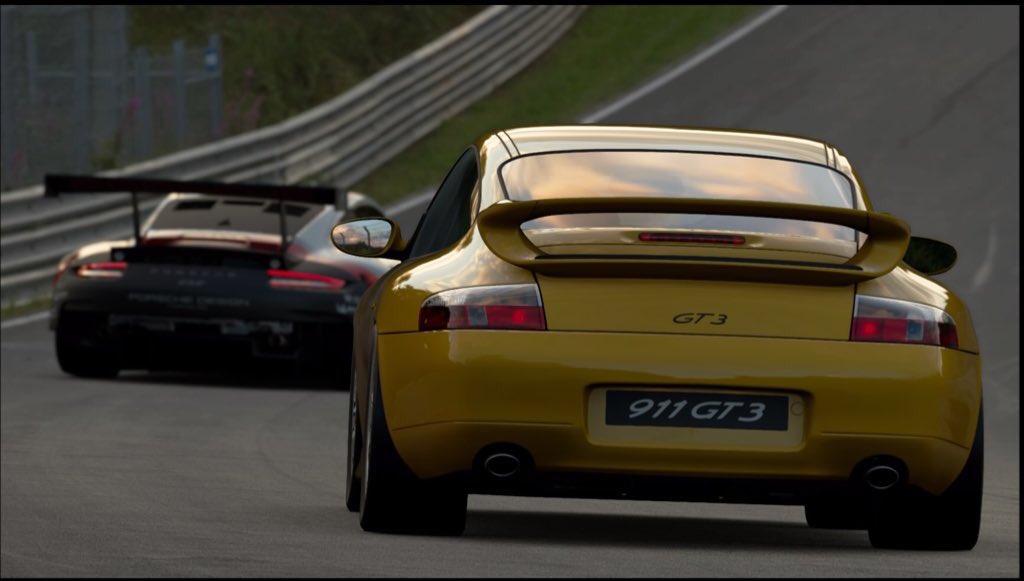 GTphotograph's tweet photo. My two #porsche on the #numburgring #nordschleife #Gtsport #Granturismosport #GranTurismoSport #trackcar #911rsr #esport https://t.co/JNQwHHPGbs