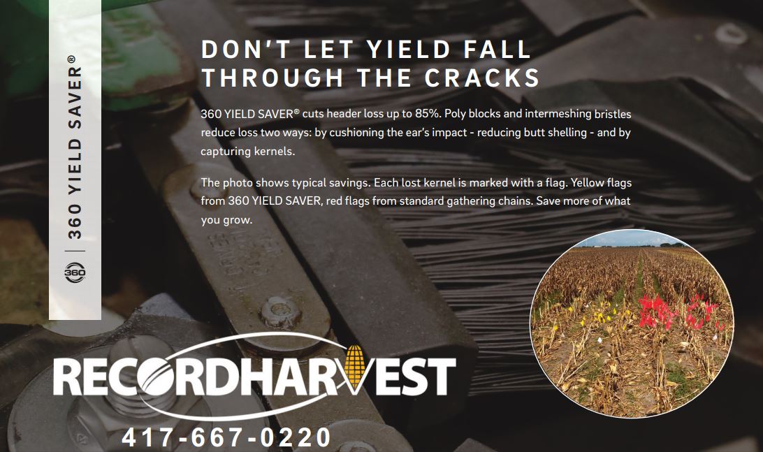 recordharvest's tweet photo. Corn Harvest is just around the corner, be prepared for minimal header loss with @360yieldcenter #yieldsavers. As a bonus, earn an instant $100/row rebate! https://t.co/BfGxoeeZG7