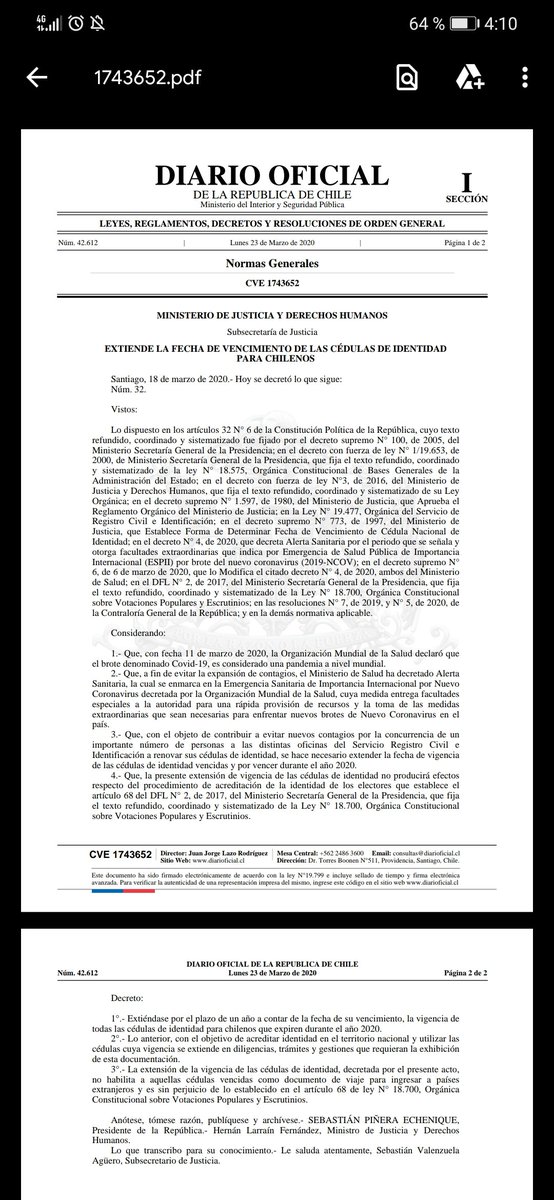 HKobbert's tweet photo. @AFPProvida omite decreto ley publicado en el @DiarioOficialCL incumpliendo plazos legales para el pago del 10% cuanto mas tendre que esperar? https://t.co/ZukeZxSfyp