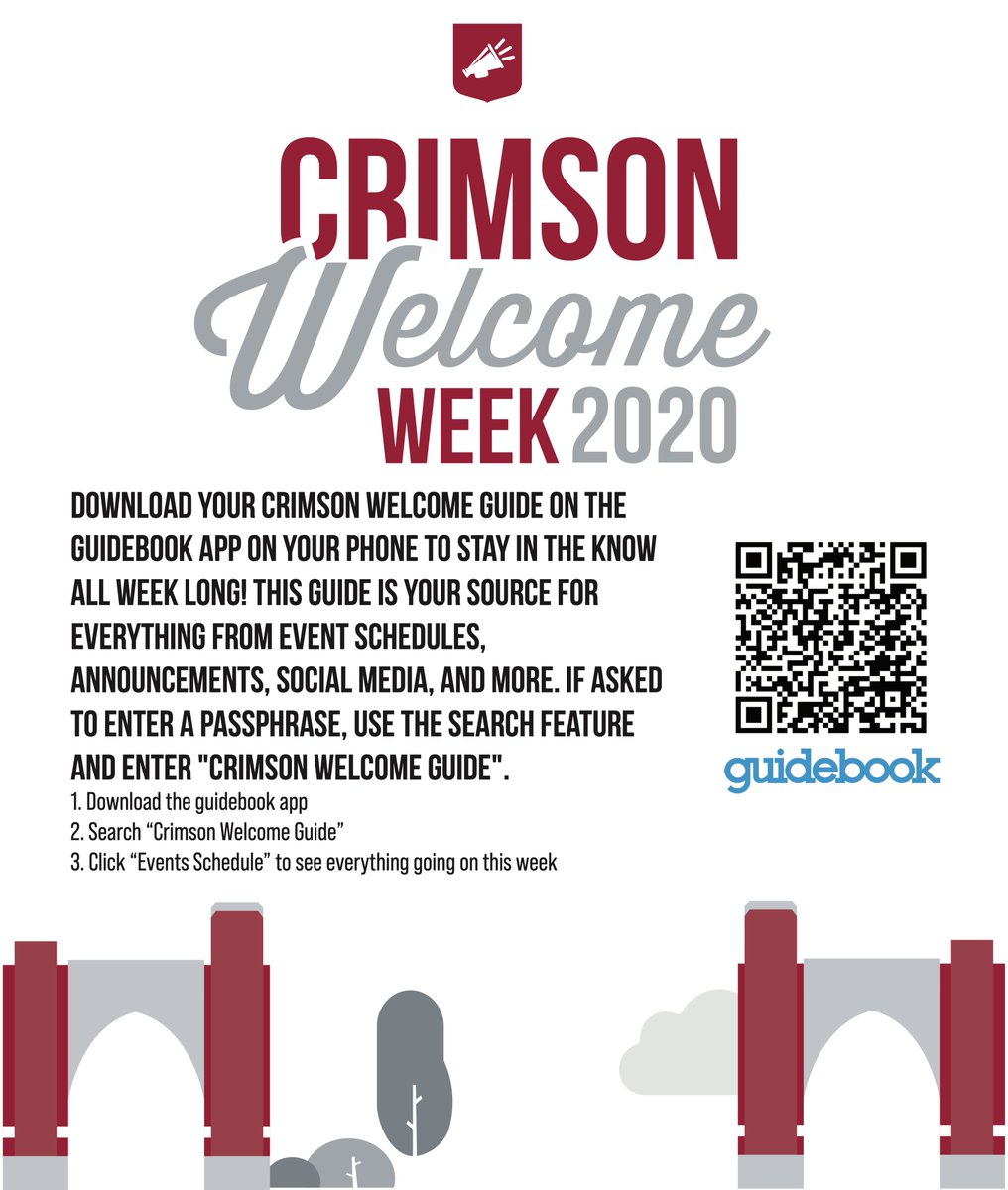 CampCrimson's tweet photo. Want to stay up to date with the fun of Crimson Welcome Week? Have serious FOMO? Check out these steps to download Guidebook at https://t.co/lfXuHiMQjs! #CWW2020 https://t.co/sWlfqVFj9j