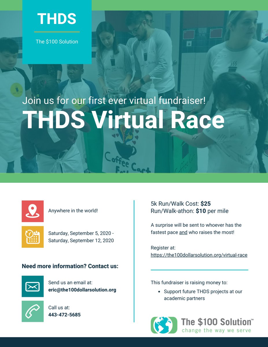 the100solution's tweet photo. Join us for our first ever virtual race! You can either sign up for a 5k run/walk or rack up the miles with a run/walk-athon!

Register now: https://t.co/JYcdNzTXf0

#THDS #TeamChange #SweatfortheSolution #race #running #fundraiser #virtual #nonprofit #nonprofits #giving #walking https://t.co/SfwkMsisFE