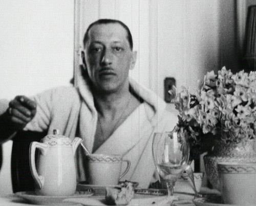 Igor Stravinsky having a creepy breakfast.