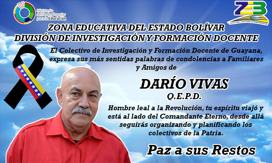 divinfobol's tweet photo. La DIFD del estado BOLÍVAR, se une al duelo que embarga a nuestra patria por la perdida de tan insigne Luchador y Revolucionario. https://t.co/RgcLkly0Rw