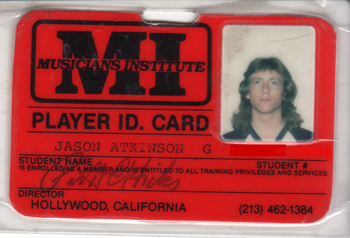 JasonAtkinsonLA's tweet image. #flashbackfriday Check out my @mihollywood player ID card from way back in #1987!!! I had just moved from #winslowaz to #hollywood in August of ’87 to attend the #GIT #guitar program. Then the ’87 Whittier Narrows 5.9 magnitude #earthquake hit a few weeks later!!! 🤘🎸