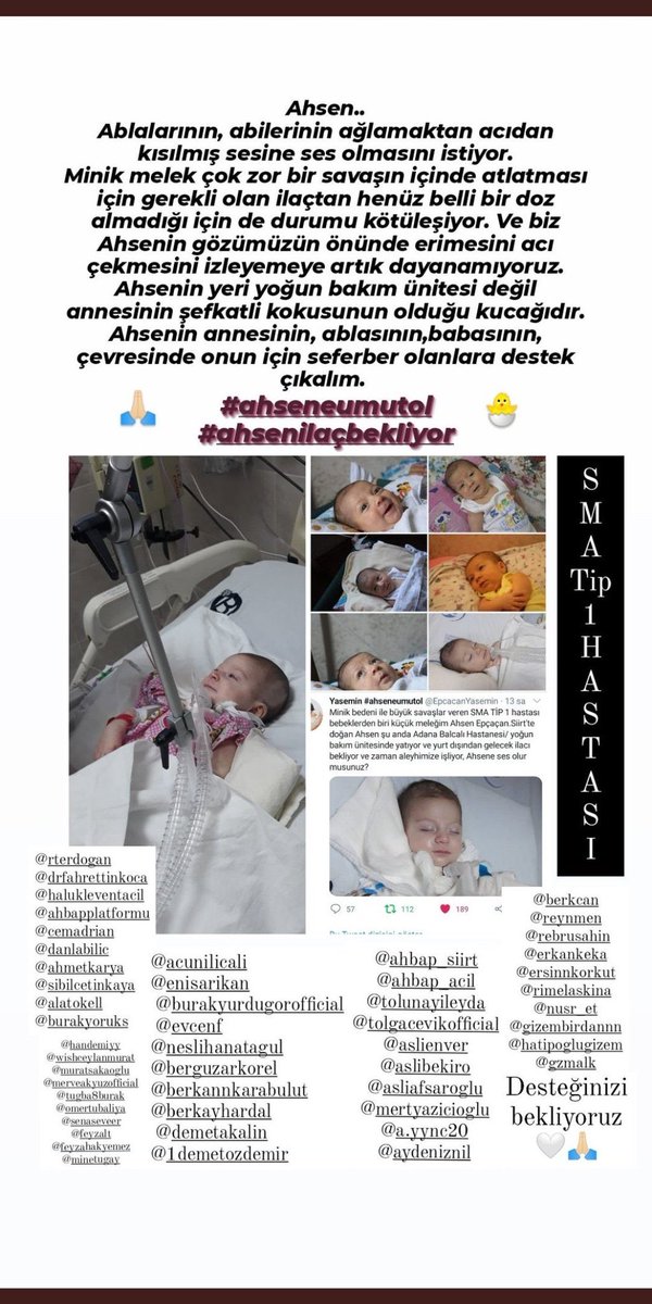 Gören herkes rt yapıp tagı mente bırakabilir mi bu bebegin sesi olalım 

SmaHastası AhseneSesOl