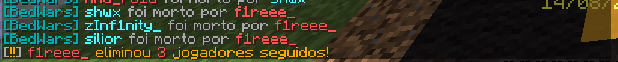 NetworkSkycraft's tweet photo. 🔥 | Triple Kill! O jogador f1reeee_ do clã Spartan acaba de fazer três abates seguidos! #GoWARS #GoBS
| Acompanhe a #LigaBedwarsSC agora em: https://t.co/rjoq5aOXpq https://t.co/ETcZqG2UXy