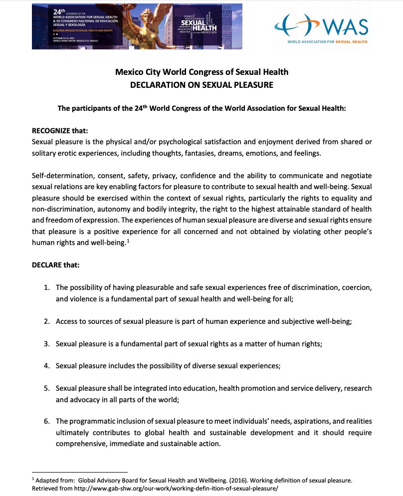 sexualhealthday's tweet photo. This year's theme is based on the Declaration on Sexual Pleasure of the WAS World Congress in Mexico City, 2019
#WorldSexualHealthDay2020 #WSHD2020 #SexualPleasureCovid #pleasurematters #sexysafersex #pleasureisprogress
https://t.co/6iZYduxQib https://t.co/wgmceR8YDA