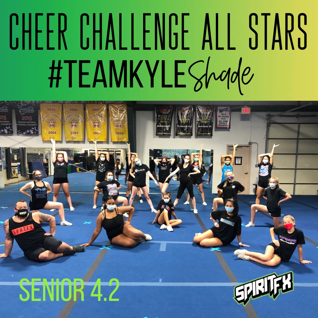 TeamSpiritFX's tweet photo. Choreography with #TeamKyle and @CheerChallenge1 Shade, Senior 4.2!! 😎💚

#TeamSpiritFX https://t.co/L0qP2sZVrb