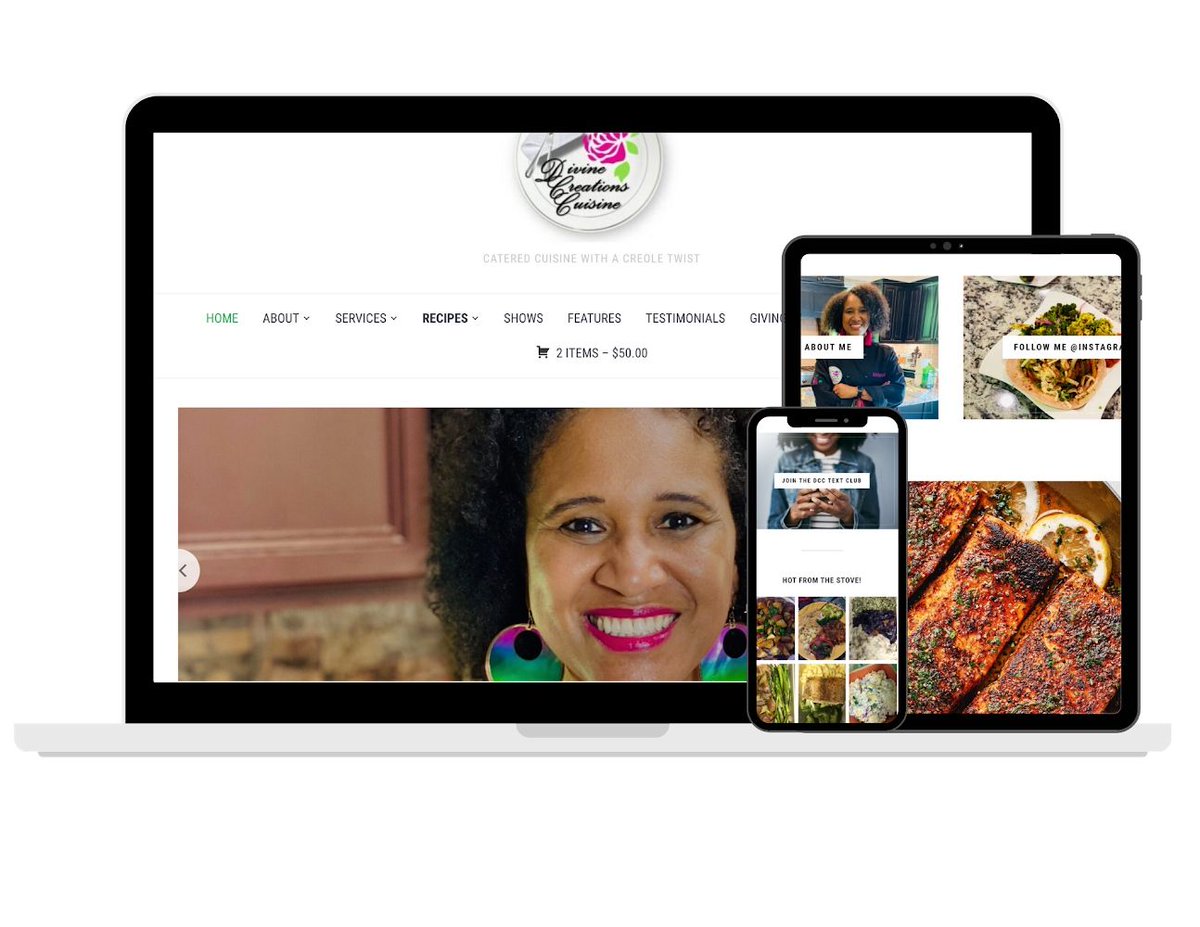 EbonySafiyyah's tweet photo. Digital Scribe Client Highlight:: The new @Cuisine_Divine website has launched!
Her specialty: “Cuisine with a Creole Twist”!
Visit her new site @ https://t.co/8dWYIzraee
Learn more about my Web Design packages @ https://t.co/rHPDF9waLy👩🏾💻
#KeepItCreole #WebDesign https://t.co/11rPETMZwD