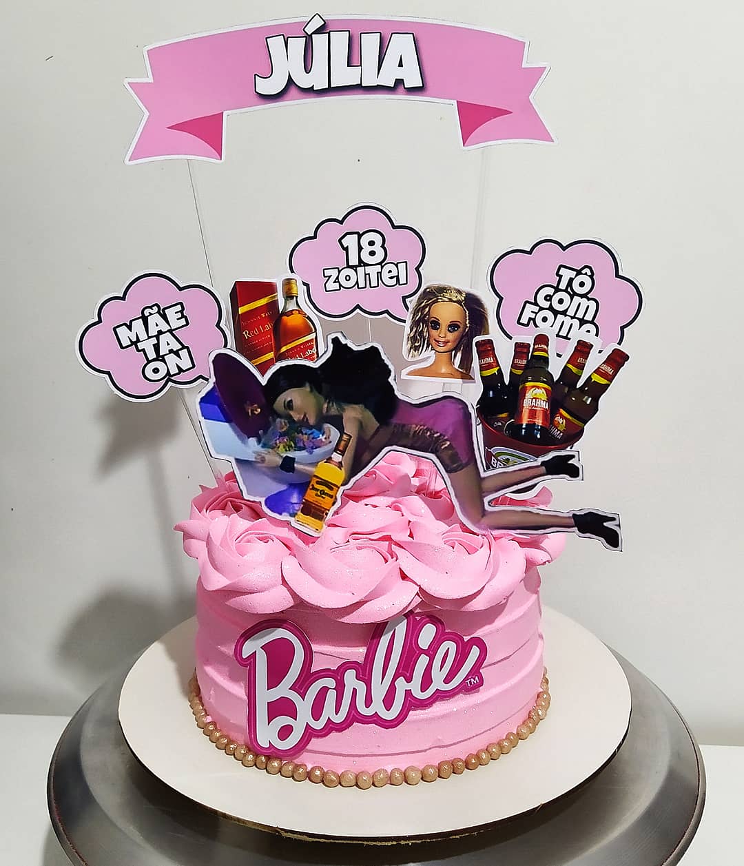 Topper De Bolo Barbie Bebada