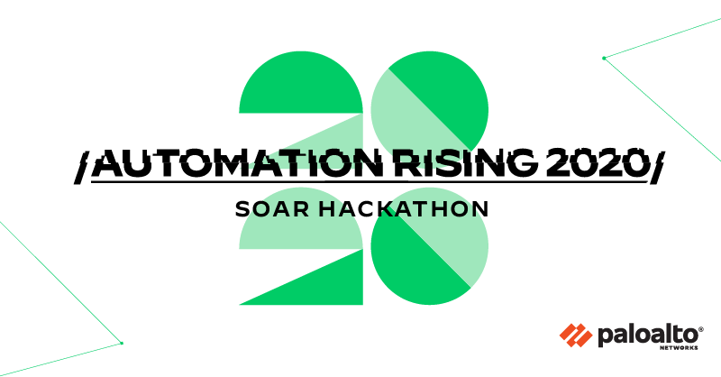 PaloAltoNtwks's tweet photo. Show off your developer skills and earn prizes and CPE credits for participating in our #AutomationRising 2020 SOAR Hackathon! Grab your imagination and start building the creative innovations that will shape the future of security orchestration. https://t.co/H3M6CHIcN1 https://t.co/gnqTF2Jbl3