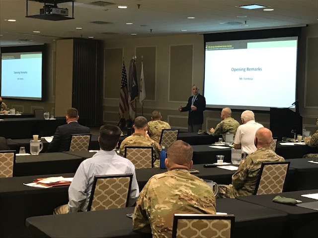 usacac's tweet photo. Mr. Mike Formica and @JimRainey10 addressed new senior staff members during a Senior Leader Transition Day today. Gen. Rainey hosted the event to provide an understanding of CAC's functions and organizations.
#LeaderDev #VictoryStartsHere
@TRADOC @usacactraining @USArmyMCCoE https://t.co/oVNPsoYb7l