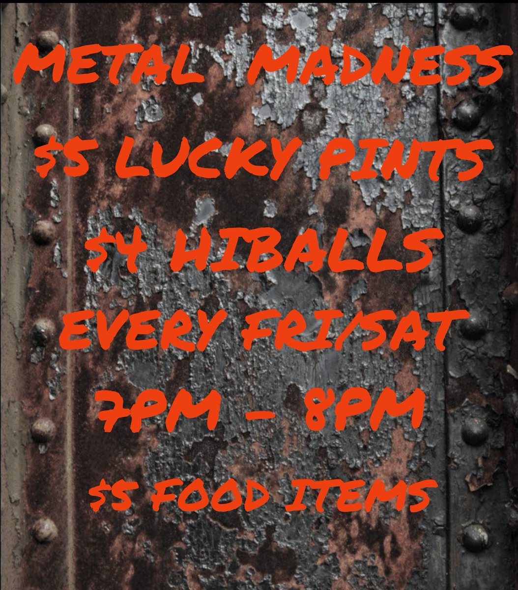 Starting up tonight ya heathens! Every Fri/Sat join us for one full hour of metal, cheap drinks, and foods to help kickstart your evening. See ya soon! #blakbar #altrock #resto #whyteave #yeg #yegmetal