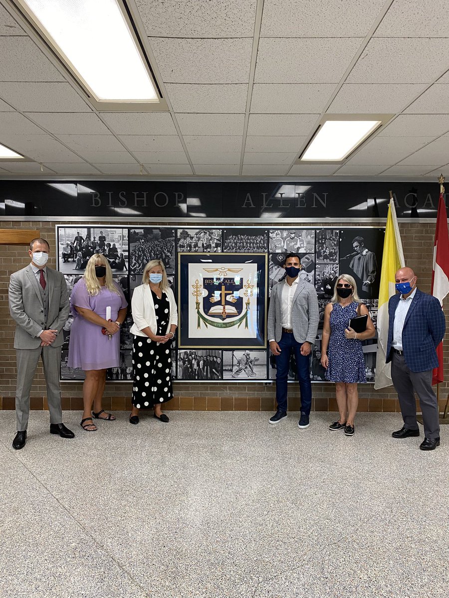 Sflecce's tweet photo. Schools will open their doors with a series of measures in place to ensure the safety of families.

Excited to visit Bishop Allen Academy @TCDSB in #Etobicoke with @CHogarthPC to tour the school, smaller renos, &amp; thank the staff hard at work preparing for a #SafeSeptemberON. https://t.co/b5JvqFXhX0