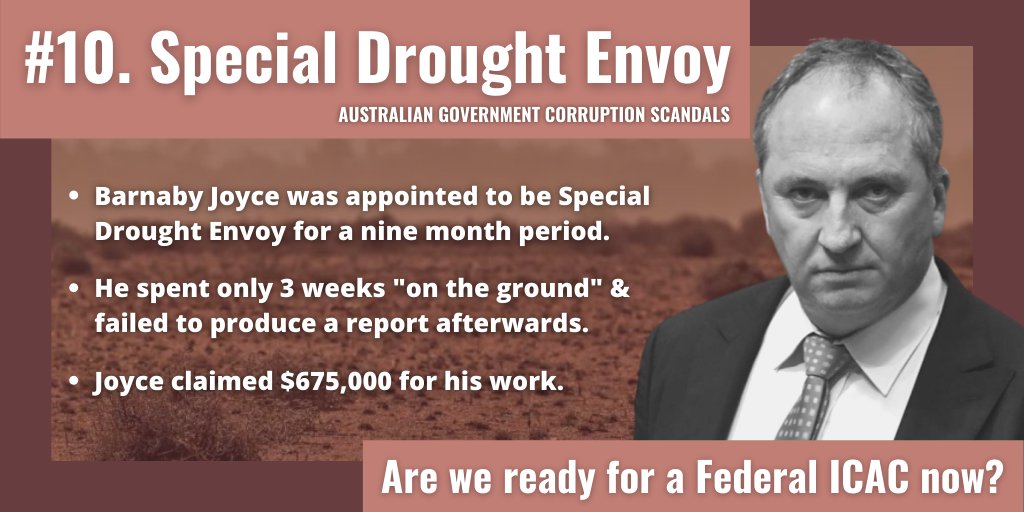 Australian Government Corruption Scandals #SpecialDroughtEnvoy &  @Barnaby_Joyce 10/17