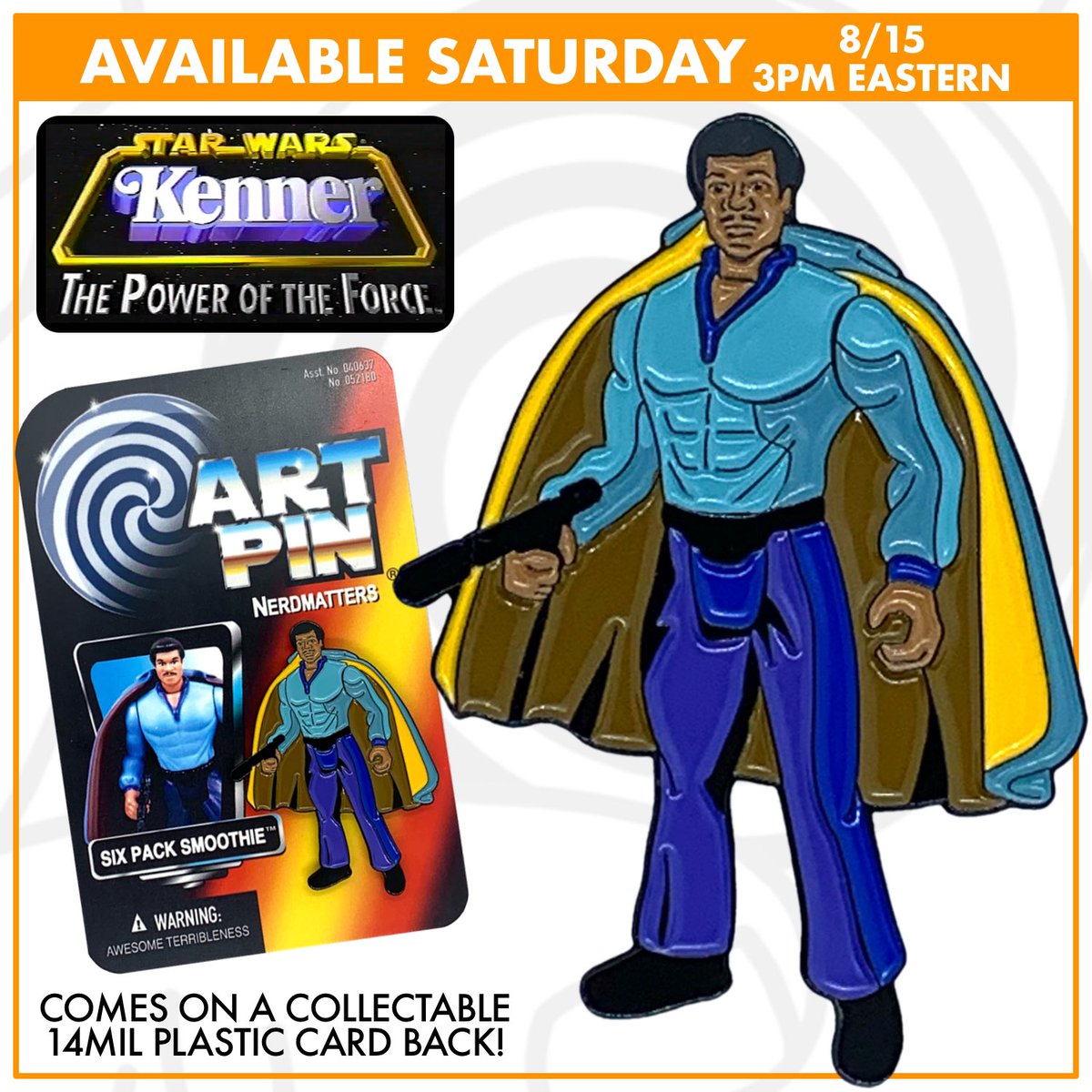 nerdmatters's tweet photo. AVAILABLE SATURDAY:
Celebrate the 25th anniversary of the Star Wars Power of the Force 2 toy line: Six Pack Smoothie! On a deluxe 14MIL plastic card.
#etsy shop link in profile.
#starwars #poweroftheforce #poweroftheforce2 #lando #landocalrissian #billydeewilliams #nerdmatters https://t.co/RGI2MQoWpZ