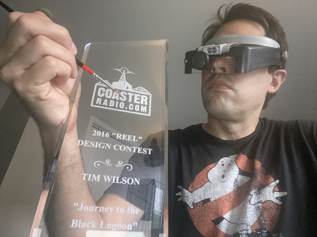 TheYellowKing's tweet photo. Finalists: Some advice for caring for your @coasterradio Ride Design trophy: Clean only with distilled water from Mount Fuji with a 2/0 Russian sable brush. And ALWAYS wear protection to shield your eyes from its glory. Follow me for more tips. https://t.co/DJWZNoBdLB