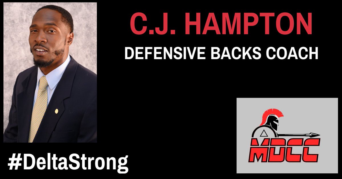 MDCCATHLETICS's tweet photo. FB: C.J. Hampton (@_CoachHamp400) has been hired as our new defensive backs coach! Read more about the former @OleMissFB standout! https://t.co/GF95m6yIpO https://t.co/5eFGVt4dnL
