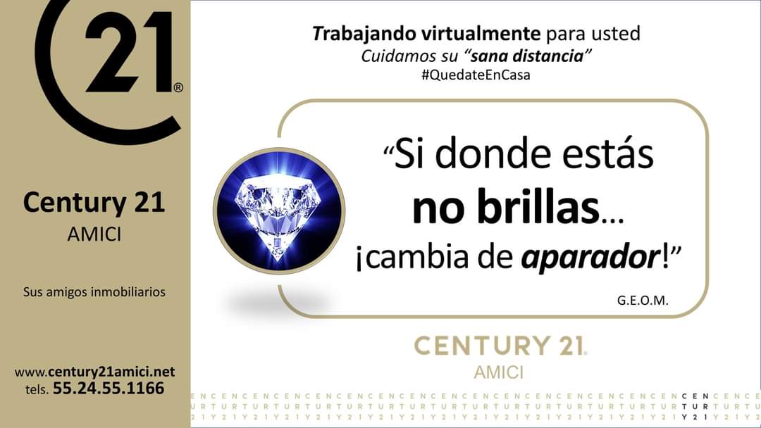 LCentury21amici's tweet photo. SI NO BRILLAS... @Century21amici #QuedateEnCasa #Coronavirusmexico #BienesRaices #Inmobiliaria #Casa #Venta #Inmuebles24 #SegundaMano #MetrosCubicos #Propiedadescom #Vivanuncios #TrueHomeMx #Century21 LLAMA! T.55.2455.1166 https://t.co/aJtcQ7m9RB https://t.co/QEapZ3Lt3o