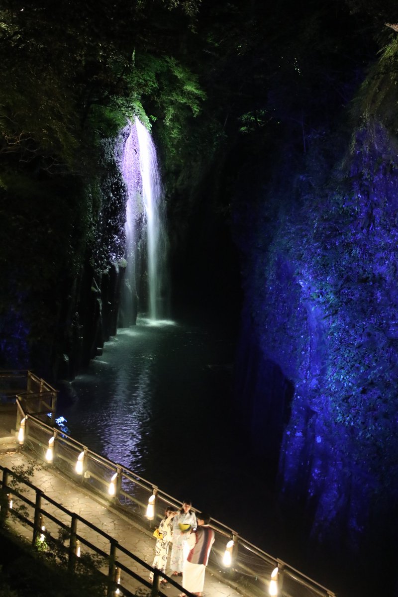 高千穂峡ライトアップ 高千穂峡ライトアップ