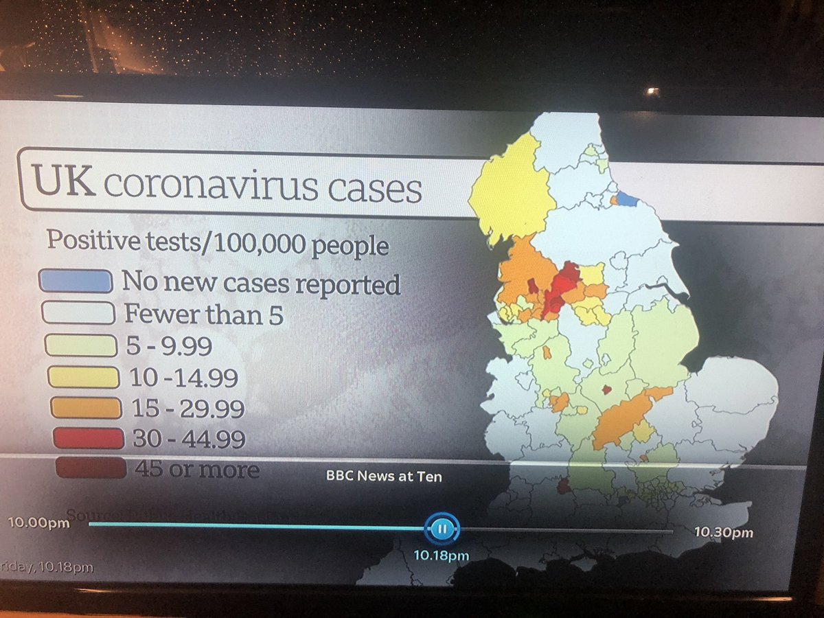 Rhi71's tweet image. @BBCNews @BBCWalesNews That’s a funny looking map of the UK!!! Shouldn’t it be headed “English coronavirus cases”? #lazyreporting #pooruseofstatistics