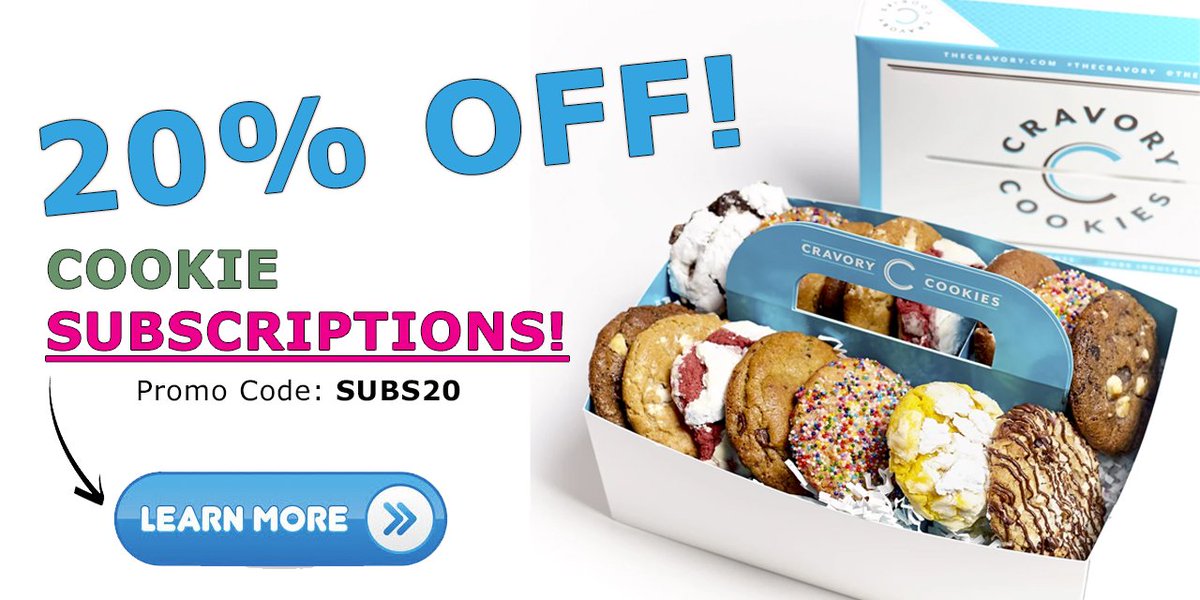 undefeedable's tweet image. If you love @thecravory, use "SUBS20" at the checkout for 20% off a subscription! No... this isn't a sponsored post; I just love their cookies, AND it's a good deal!