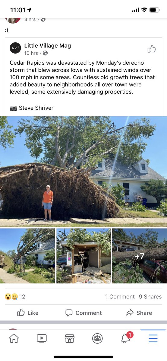 Rick_Webb_'s tweet photo. @TheDailyShow hey why don’t you cover the Derecho in Iowa that happened on Monday?? 100,000 are still without power. They need help and the national news is not covering it! https://t.co/DmuWl0PaQE