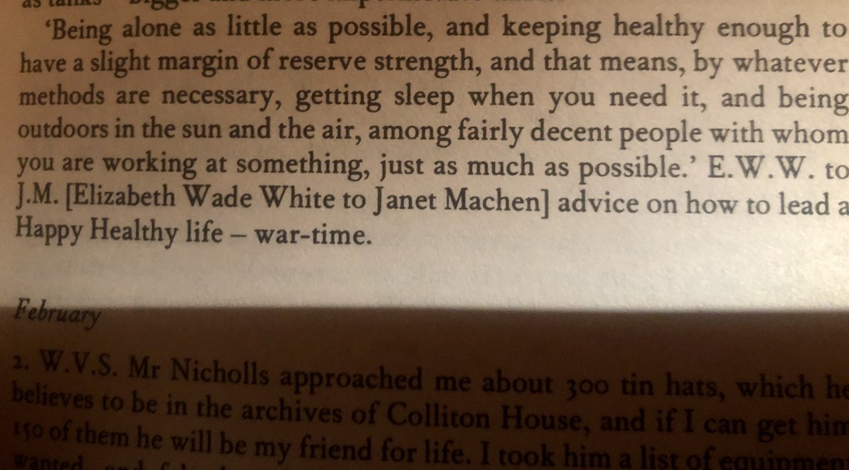 karenjguthrie's tweet image. 👌Pandemic advice from the Diaries of Sylvia Townsend Warner in 1942:
‘Being alone as little as possible, keeping healthy enough to have a slight margin of reserve strength...sleep when you need it, being outdoors &amp;amp; among decent people with whom you are working at something’