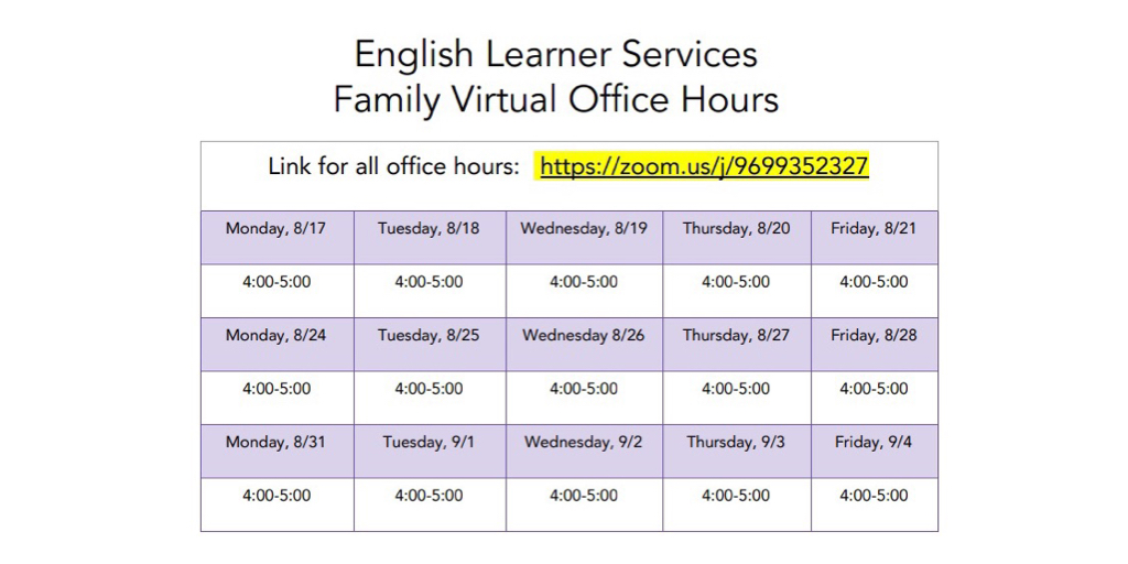 CMS_LLA's tweet photo. Join us if you need support during our Family Virtual Office Hours.  We will offer them Monday through Friday from 4:00-5:00.  https://t.co/UFDV7do39B https://t.co/OERVZB7Wf7