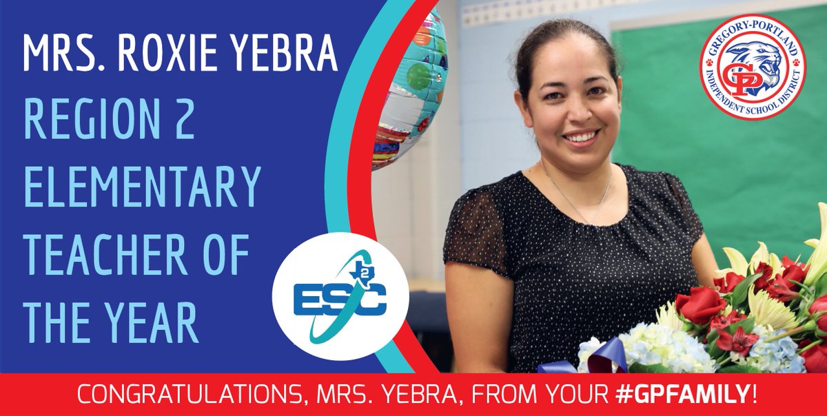 GPISD1's tweet photo. JOIN US in CELEBRATING Mrs. Roxie Yebra, named Region 2 Elementary Teacher of the Year! Mrs. Yebra is the Gap Intervention Specialist for Math at T.M. Clark Elementary, and will do a marvelous job representing G-PISD and our entire region at state. CONGRATULATIONS, Mrs. Yebra! https://t.co/nsMWcWN2yP