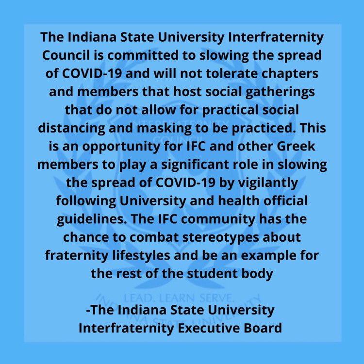 The executive board of <a href="/IFC_IndState/">IndState IFC</a> has issued the following statement.
